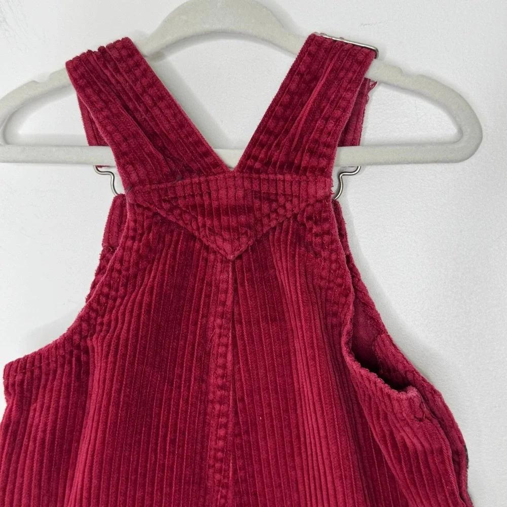 Vintage Sesame Street red corduroy and flannel‎ overalls 18M